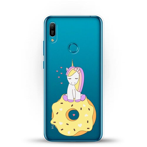 Силиконовый чехол Единорог на пончике на Huawei Y6 (2019) силиконовый чехол единорог на пончике на huawei p40 pro