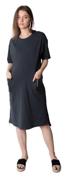 Платье Мамуля Красотуля, размер 42-44, серый, черный