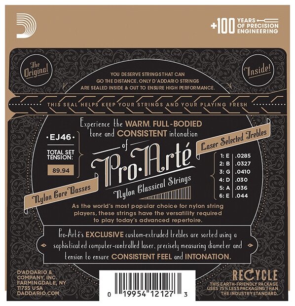 Комплект струн для классической гитары D`Addario EJ46 — фото 1