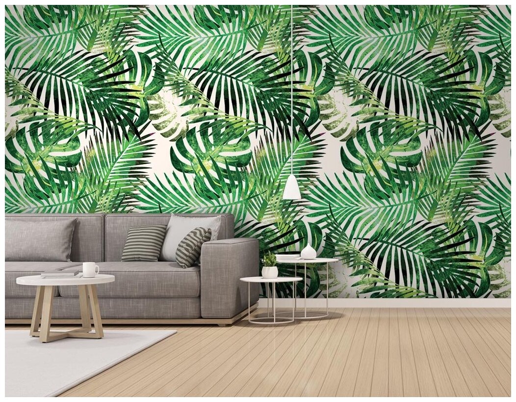 Фотообои WonderWall Тропические листья 3,89х2,8 м для кухни, в спальню, гостиную