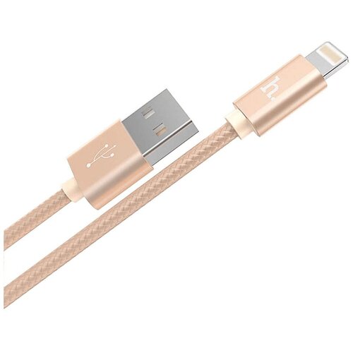 Кабель USB Hoco X2 Knitted Lightning, 1 м, золотой кабель usb hoco x2 knitted usb lightning 2 4а 1 м тусклый