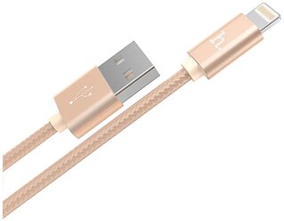 Кабель Lightning - USB-A 2.0 / 1m / 2,4A / HOCO X2 Knitted золотистый