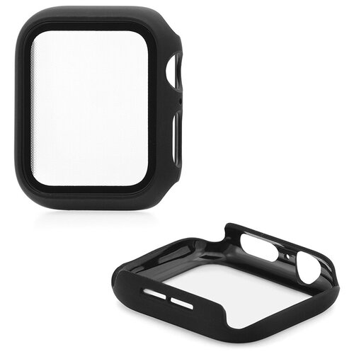 фото Защитное стекло для apple watch 40mm skinarma shield black с бампером / стекло на эпл воч 40 мм / полноэкранное закаленное стекло / apple watch 4 series / apple watch 5 series / apple watch 6 series / apple watch se series / противоударное стекло для умных часов эпл вотч 4 5 6 се размер 40 мм / полноэкранное стекло с олеофобным покрытием / защита от царапин для apple watch / стекло с бампером / защита от ударов