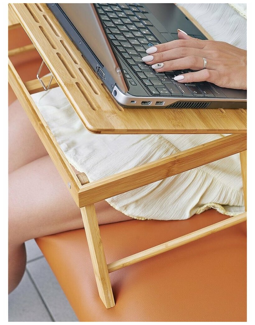 Столик-поднос для ноутбука бамбук, 59.5х32.8х35 см, Катунь, КТ-СН-01