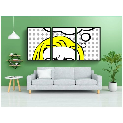 фото Набор модулных постеров для интерьера "лицо, поп арт, женщина" 60x90 см. в тубусе, без рамки lotsprints