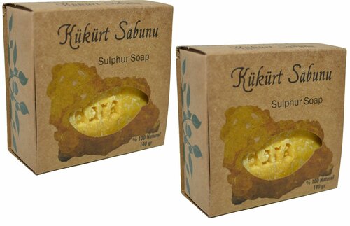 Dara Sabun, Натуральное Турецкое мыло, серное 2 шт, регулирует жировой баланс, 140 гр, Дара сабун