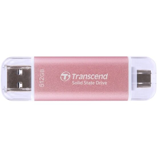 Внешний накопитель SSD Transcend TS512GESD310P 512GB USB-C/A 3.2 Gen 2 Розовый (TS512GESD310P)