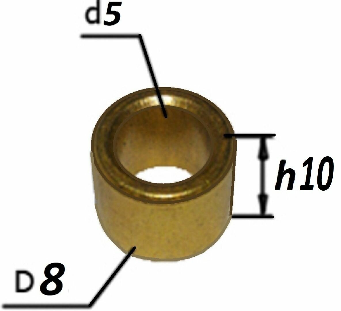 Втулки бронзографтиовые 5x8x10 мм универсальная - 2 штуки - фотография № 4