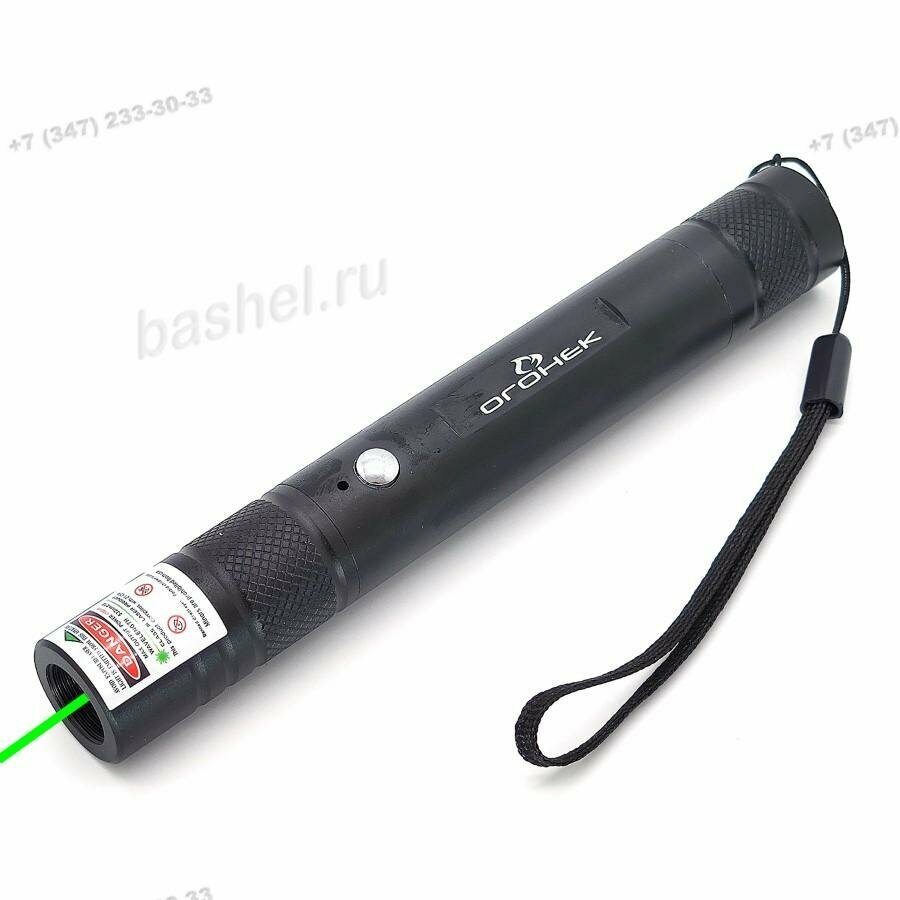 Указка лазерная Огонек OG-LDS24 зелёная 200mW, 532nm (встр. аккум, ЗУ USB) цвет: чёрный