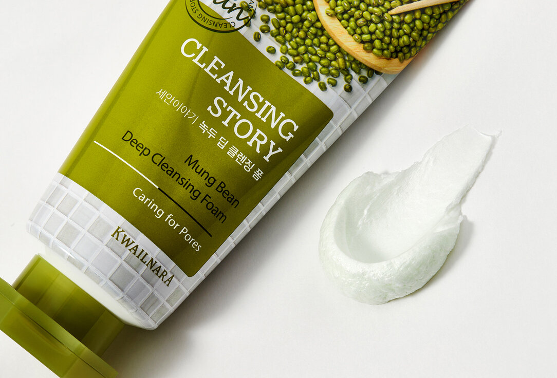 Очищающая пенка для умывания лица Welcos CLEANSING STORY Mung Bean Deep Cleansing Foam х / вес 120 г