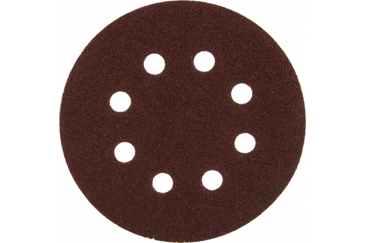 Круг абразивный, 125мм - зерно 80, для липучки с отверстиями, 5 штук, "росомаха"