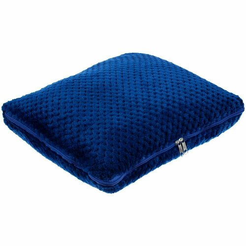 Плед подушка трансформер флисовый пушистый подарочный Dreamscape синий размер 95х175 см