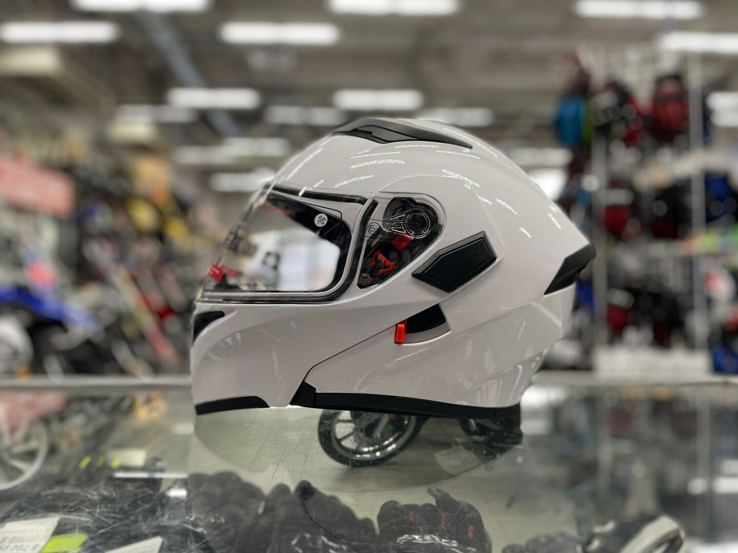 Шлем для мотоцикла модуляр ATAKI JK902 Solid белый глянцевый XL