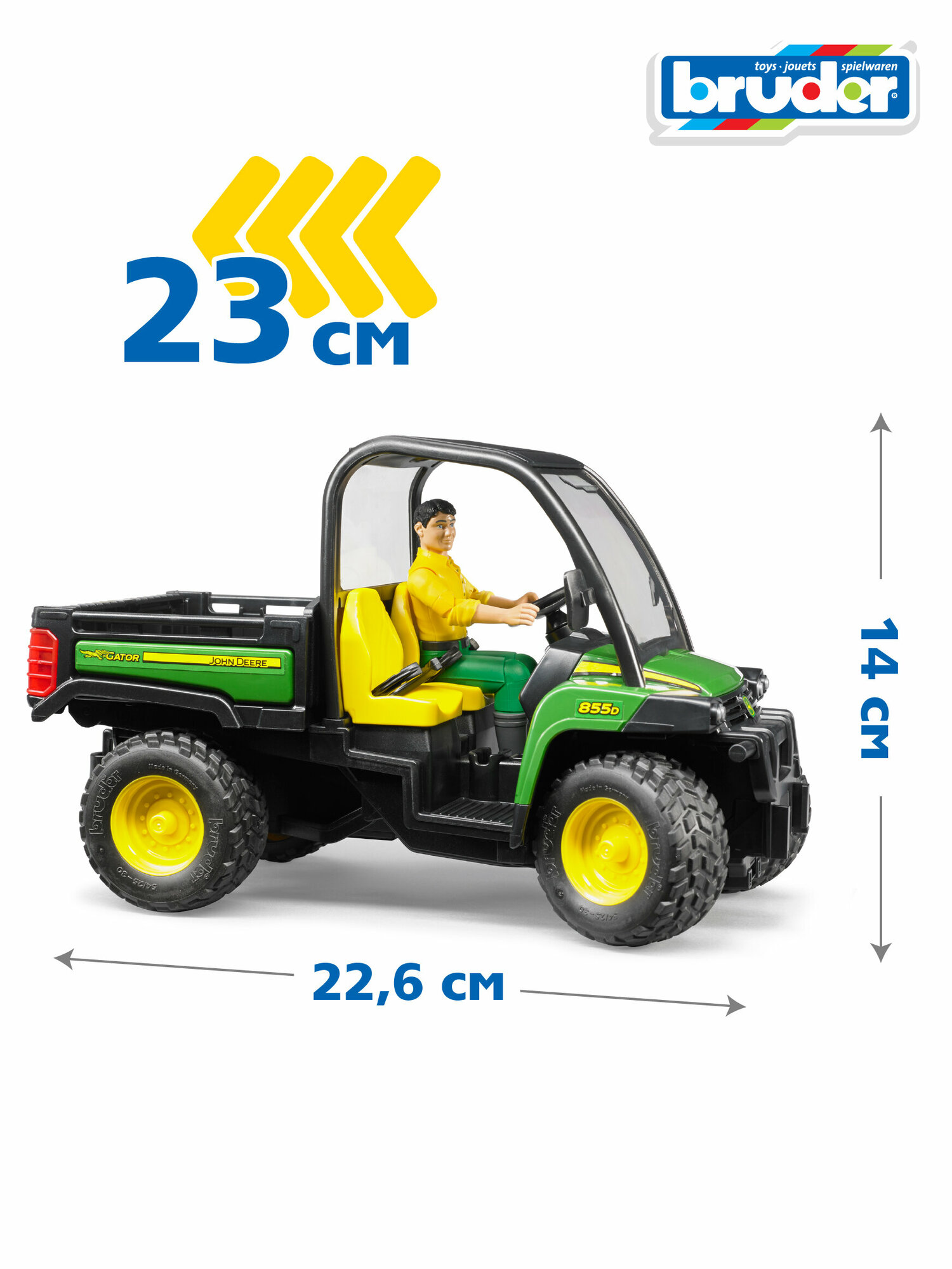 Bruder John Deere Gator XUV 855D с фигуркой водителя - фото №19