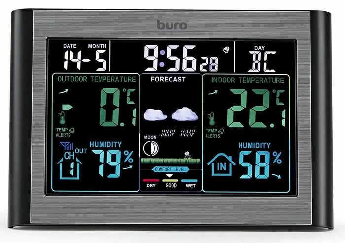 Погодная станция Buro BU-WSH114-COLOR, черный