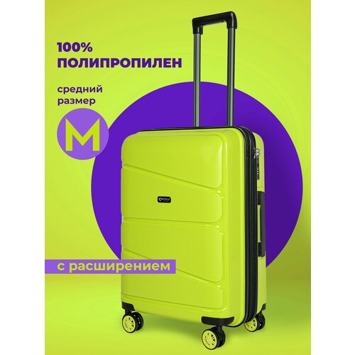 Чемодан Bonle H-8011_M/GREEN, 92 л, размер M, зеленый чемодан bonle 1703m 15 62 л размер m желтый