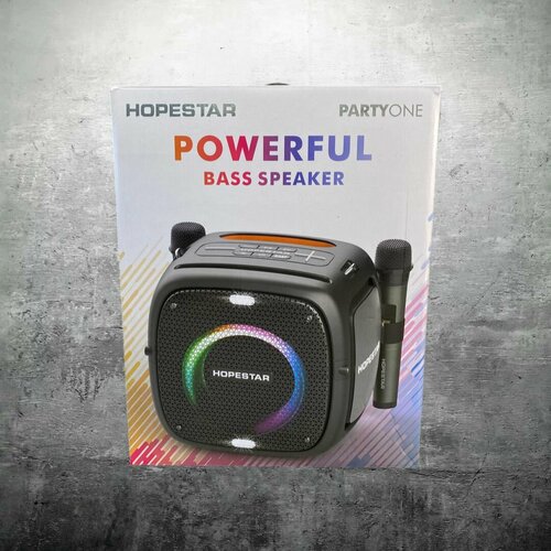 Портативная акустика Hopestar Party One 80 Вт Bluetooth TWS MP3 AUX Mic Черный 900000₽