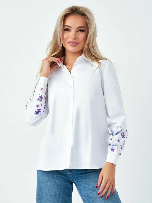Блуза , размер 56, белый