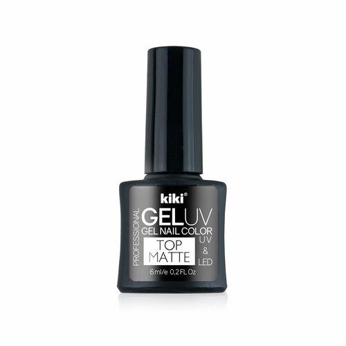 Топ для ногтей KIKI TOP GEL UV&LED MATTE, гель-лак для ногтей бесцветный матовый, 6 мл kiki не расколоть покрытие верхнее д стойкого маникюра 10 ml средства для маникюра