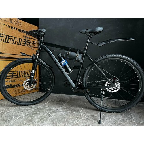 Велосипед 29 Richiesto алюминиевая рама 20 Горный ВзрослыйПодростковый черный модель 2024 2450000₽