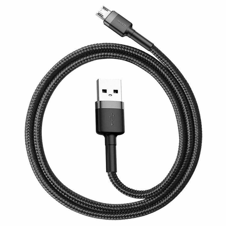 Кабель USB BASEUS Cafule USB - MicroUSB, 2.4А, 12W, 50 см, черный+серый