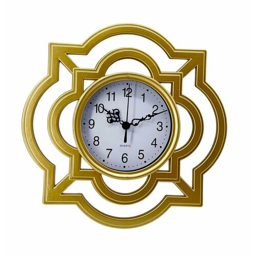 Часы настенные 24,6см золотистый, серый металлик