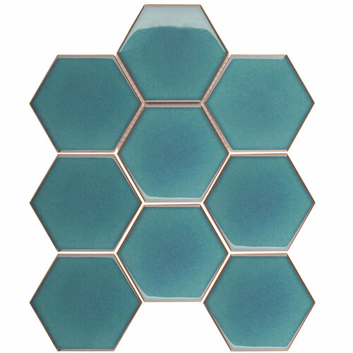 Мозаика Starmosaic Geometry Hexagon big Green Glossy 25,6x29,5 (цена за 1 шт)