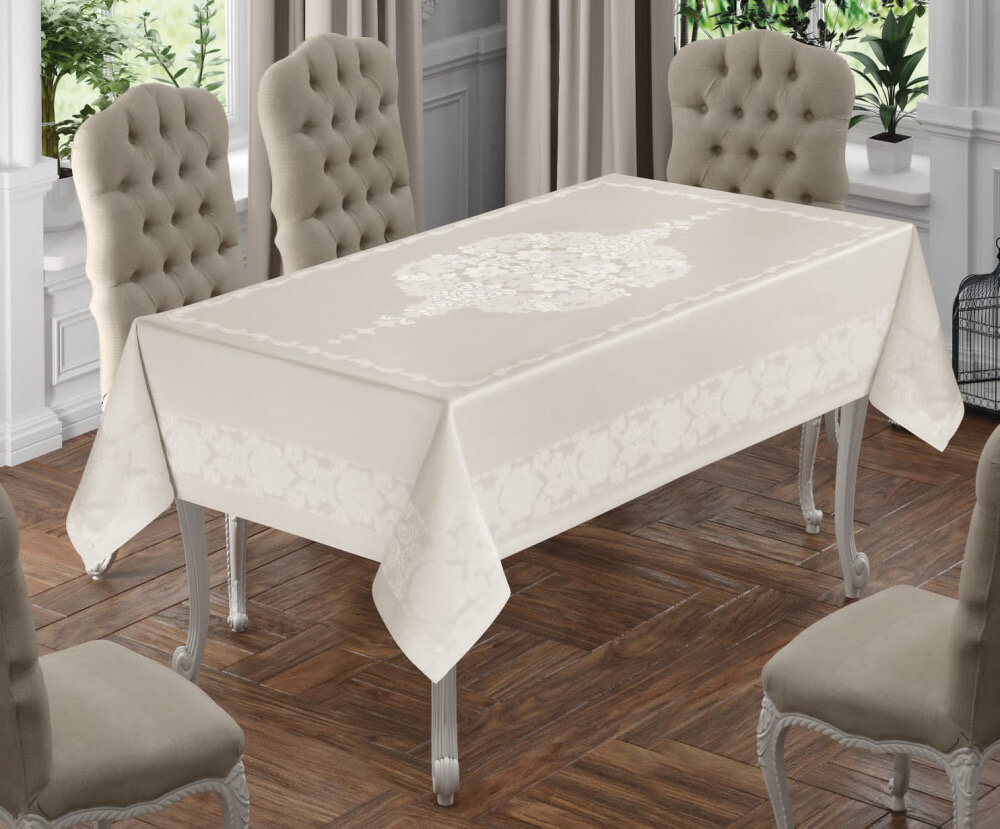 фото KARVEN Скатерть Taisia цвет: бежевый (160х220 см)