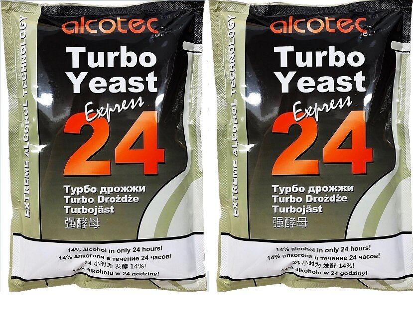 Дрожжи спиртовые ALCOTEC 24 Express Turbo / Алкотек 24 Экспресс Турбо, 2 упаковки