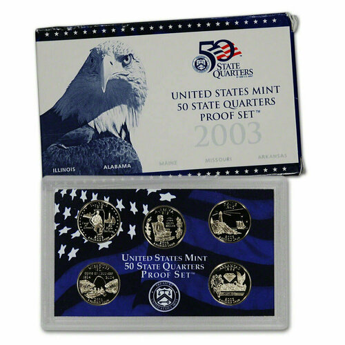 США, Набор монет Штаты Америки 2003 год, пруф кипр набор пробных монет частный выпуск 2003 г