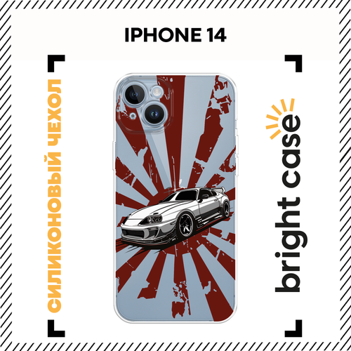 фото Чехол на apple iphone 14 / айфон 14 с принтом спортивный автомобиль, прозрачный bright case