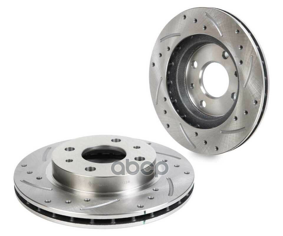 Диск тормозной передний ВАЗ 2110-2112, LADA KALINA, PRIORA, GRANTA, D=239,1mm, R-13, SPORT, вент, п VOLRAM арт. VR27116