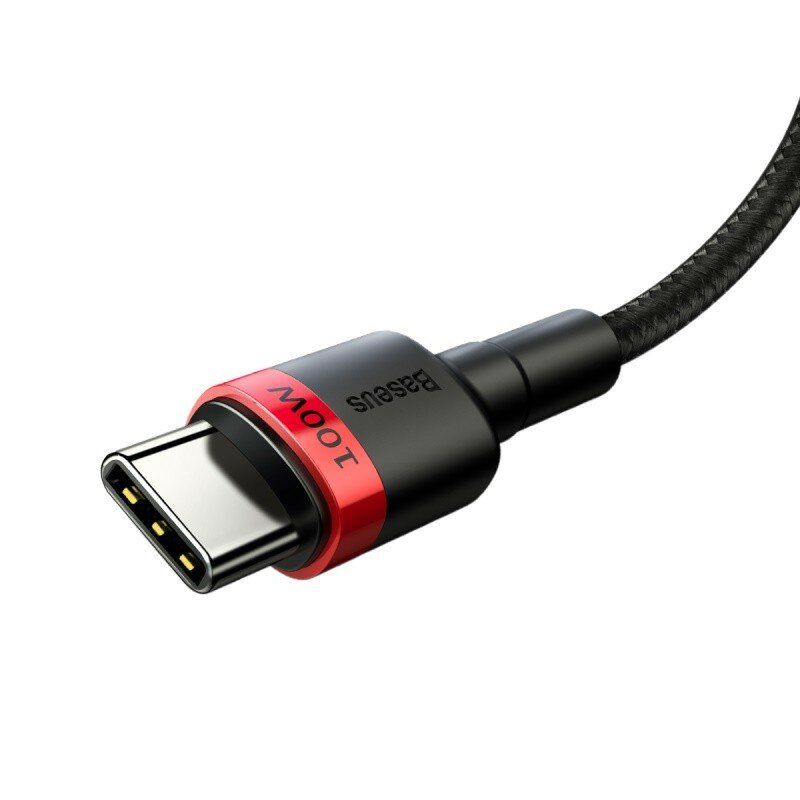 Кабель-зарядка Type-C на Type-C Baseus Cafule PD2.0 100W 2м красно-черная — фото 1