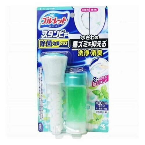 фото Kobayashi дезодорирующий очиститель-цветок для туалетов с ароматом мяты bluelet stampy super mint 28 г
