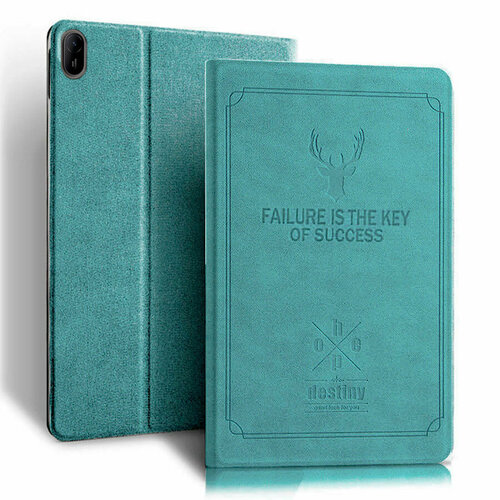 Чехол для планшета Huawei Matepad SE 11 (2024, AGS6-W09/L09) 11 дюймов, кожаный с тиснением, винтажный стиль голубой