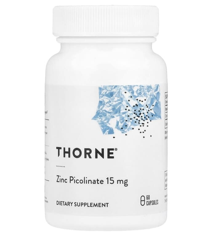 Thorne Zinc Picolinate, Пиколинат Цинка 15 мг 60 капсул