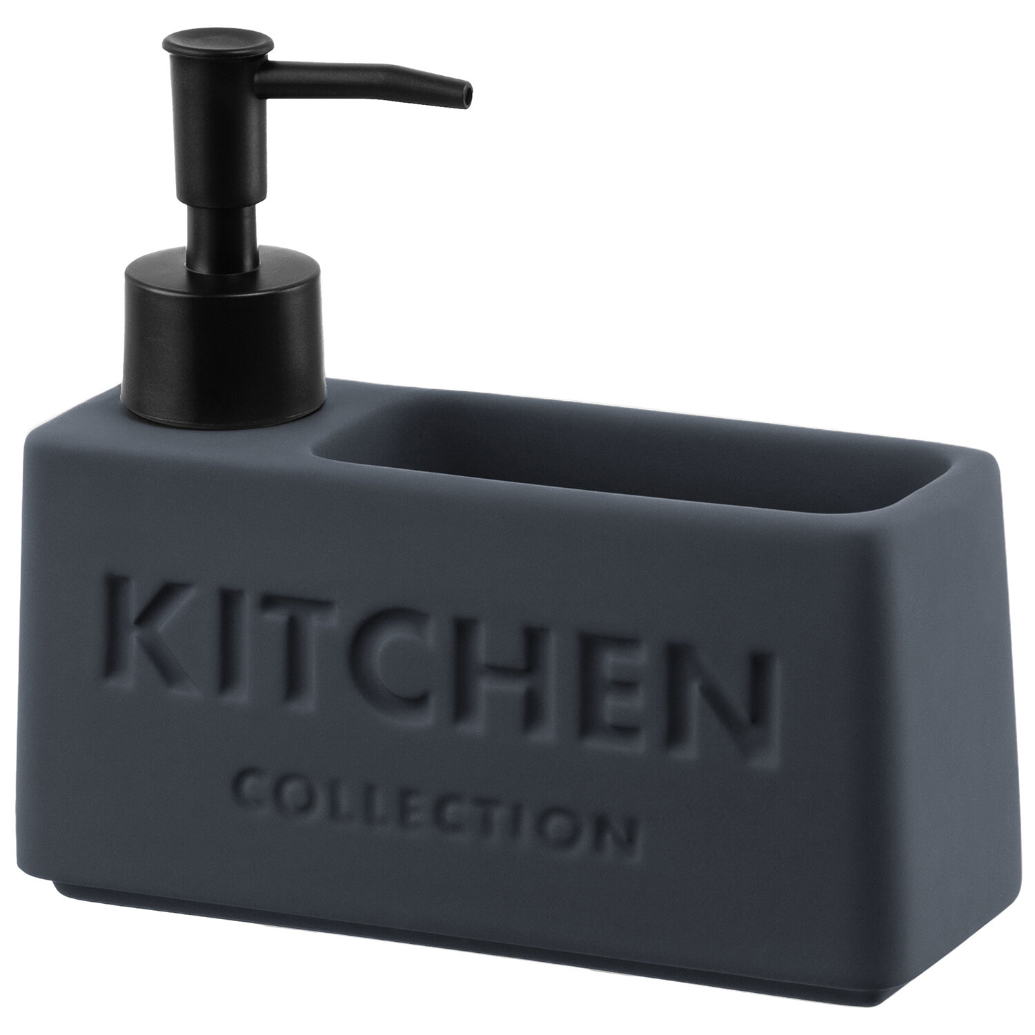Диспенсер, дозатор для моющего средства 420 мл Elan Gallery KITCHEN, 16.5х5,5х14.5 см, графит — фото 1