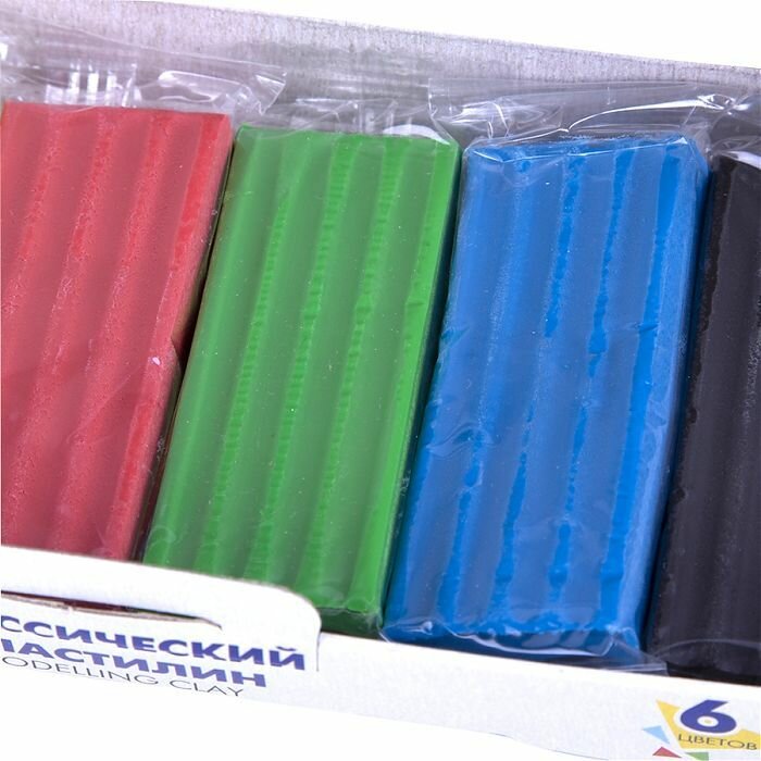 Пластилин 6 цветов, 96 г, ErichKrause Basic — фото 1