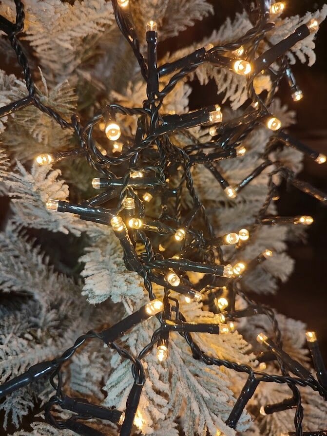 Электрогирлянда 2 6 м   тепло белый  100 led от адаптера  постоянное свечение  без контроллера  Дом улица 