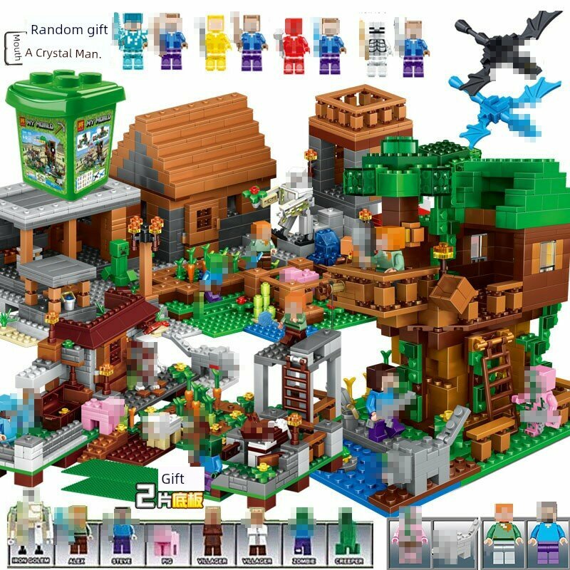 Конструктор My World Джунгли Деревня с 8 Кристаллическими Minifigures