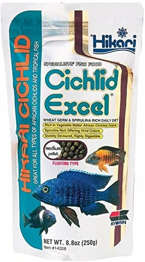 Корм для растительноядных рыб Hikari Cichlid Excel Medium Pellets, 250г