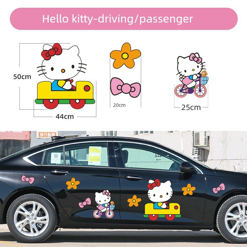 Наклейка Hello Kitty за рулем для пассажирского окна - виниловая наклейка для автомобиля