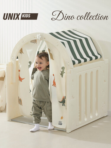Изображение товара Домик палатка детская игровая UNIX Kids Dino / Дино для детей, для дома и улицы, дачи, пластиковый, игрушечный 80х80х108 см, зеленый