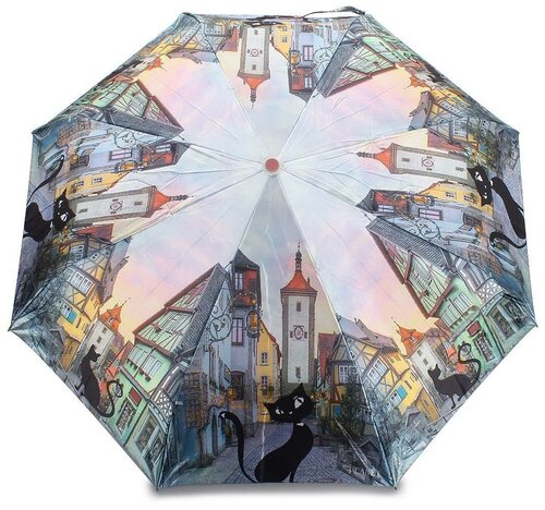 Зонт PLANET, автомат, 3 сложения, купол 88 см, 8 спиц, для женщин, розовый