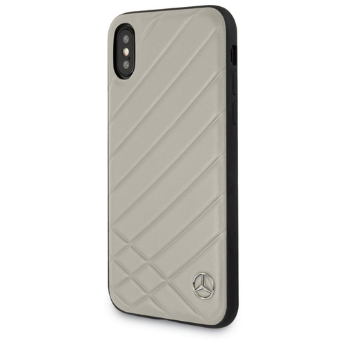 Накладка Mercedes Pattern ll Hard Leather для iPhone X / XS - Grey
