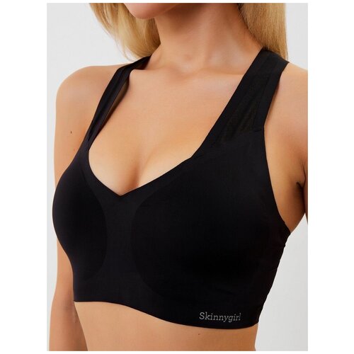 Набор из 2 бесшовных бюстгальтеров-топов (Размер: L) (Цвет: черный с красным)