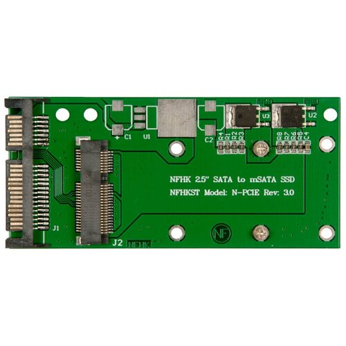 адаптер переходник для установки диска 1 8 micro sata в пластиковый белый корпус 2 5 sata 3 nfhk n 2507m Адаптер-переходник для установки диска SSD mSATA в разъем 2.5 SATA 3 / NFHK N-PCIE