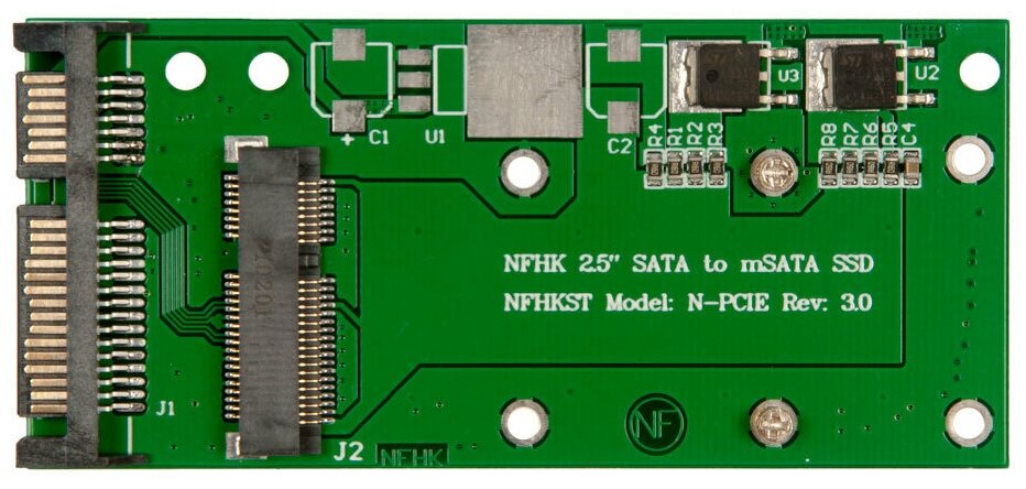 Адаптер-переходник для установки диска SSD mSATA в разъем 2.5" SATA 3 / NFHK N-PCIE