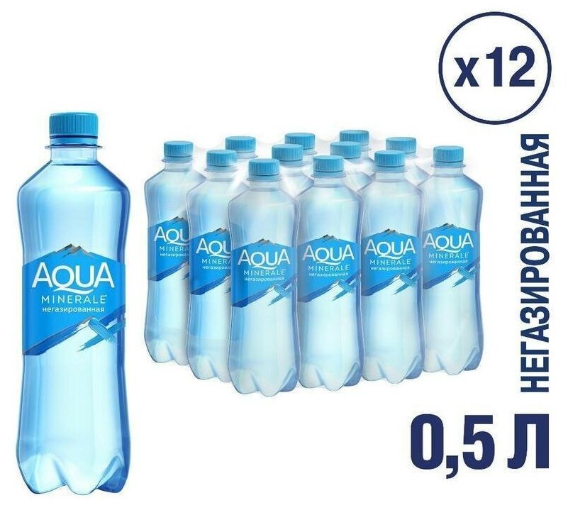 Вода питьевая Aqua Minerale негазированная 0.5 л. упаковка 12 штук ПЭТ - фотография № 3