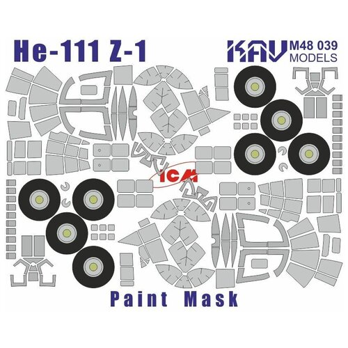 48092sx окрасочная маска ov 10a bronco icm KAV models Окрасочная маска на остекление He-111Z-1 (ICM), 1/48